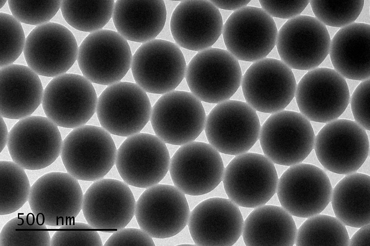 荧光纳米微球 TEM 实测图 500 纳米